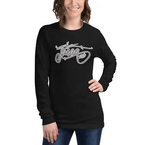 SMAQ Gray Script Graffiti Tag Long Sleeve Tee