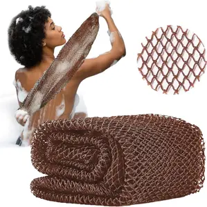 African Net Sponge Authentic - Exfoliating Back Scrub Bath Sponge with Knots - Afro Scrub Body Scrubber Exfoliator Washcloth - African Body Care Daily Use Shower Essentials
