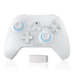 YUYIU Wireless PC/Switch2/Switch Controller(Not For Xbox), with RGB lighting/programming/Hall rocker/Hall trigger/vibration, three mode switch controller, plug and play, suitable for Windows PC, Android, Switch,2 remote sensing caps/2.4G receiver Console