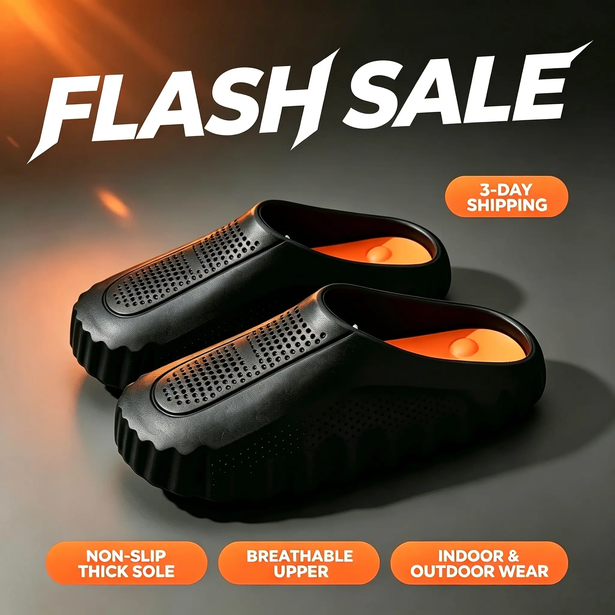 Men's summer thick-soled massage particle sports clogs for outdoor wear, beach sandals