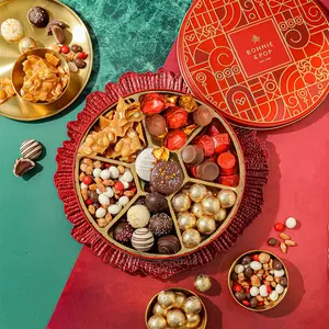 Christmas Gift Box – Holiday Treat Assortment with Gourmet Chocolates, Nuts & Caramels