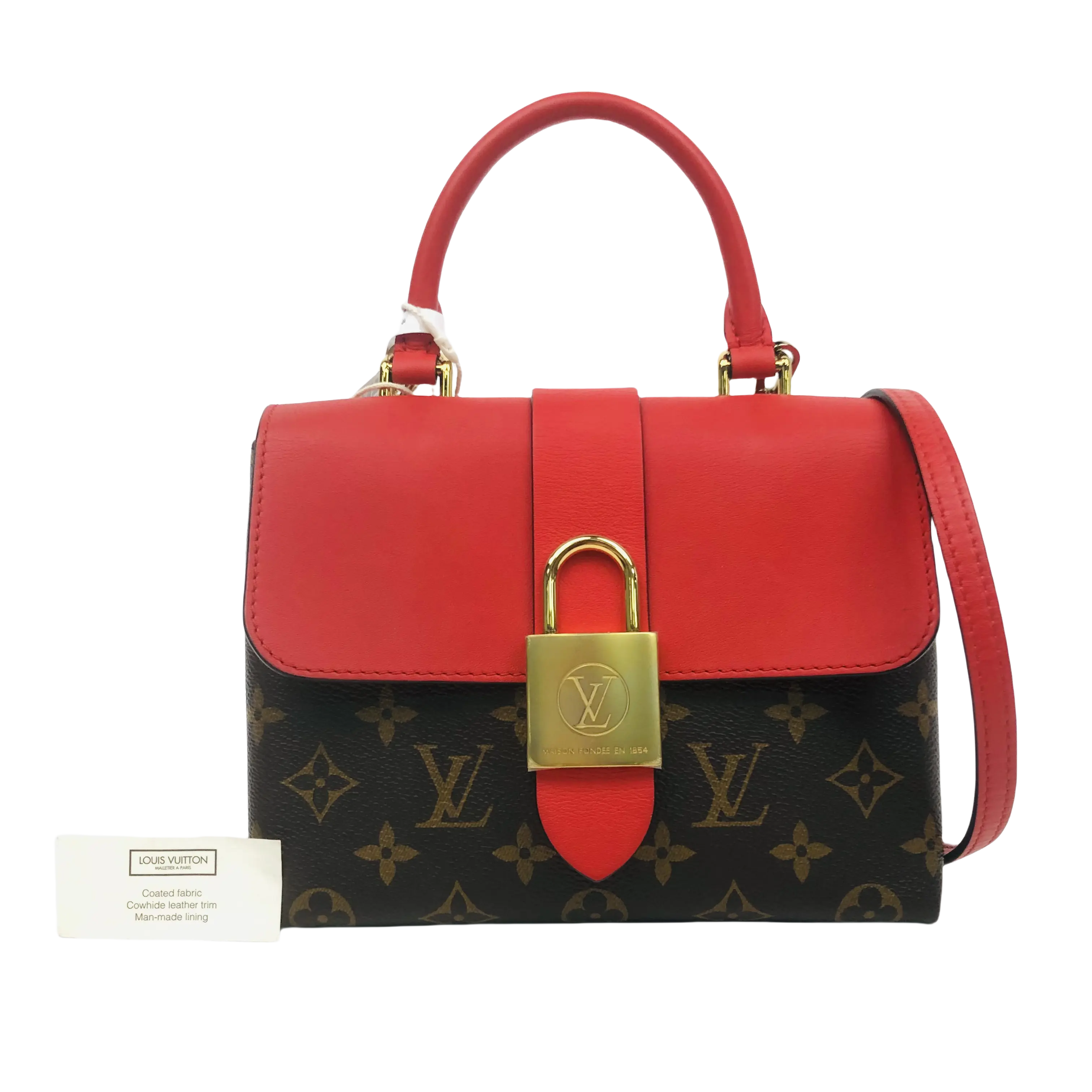 Pre-owned Louis Vuitton leather Shoulder Bags Monogram Locky BB Coquelicot JV00154 NO2