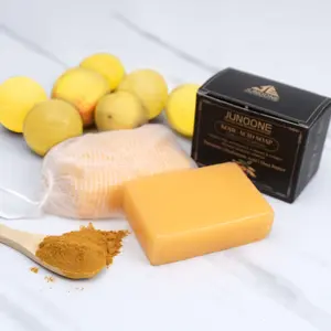 Junoone Kojic Acid Soap + Mesh Net (2 Bars – Turmeric Formula) Dark Spot Remover & Scar Treatment – Enriched with Vitamin C, Hyaluronic Acid, Retinol & Shea Butter for Radiant Even-Toned Skin