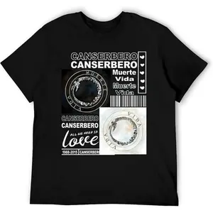 Canserbero Graphic Tee Cotton Fabric Casual Street Style Crew Neck Short Sleeve T-Shirt Tops Trendy for Women for Men