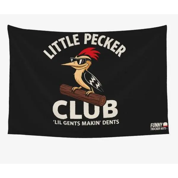 Funny Little Pecker Club 3x5 Ft Light Decorative Durable Tapestry, Home Decor Wall Hanging Banner, Outdoor Flag Ornaments, Gift for Husband, Summer Seasonal Decoration