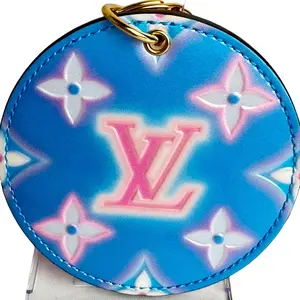 Pre-owned Louis Vuitton Canvas Bag Accessories Porte Cles Illustre Multicolor Blue Pink Keyring Bag Charm