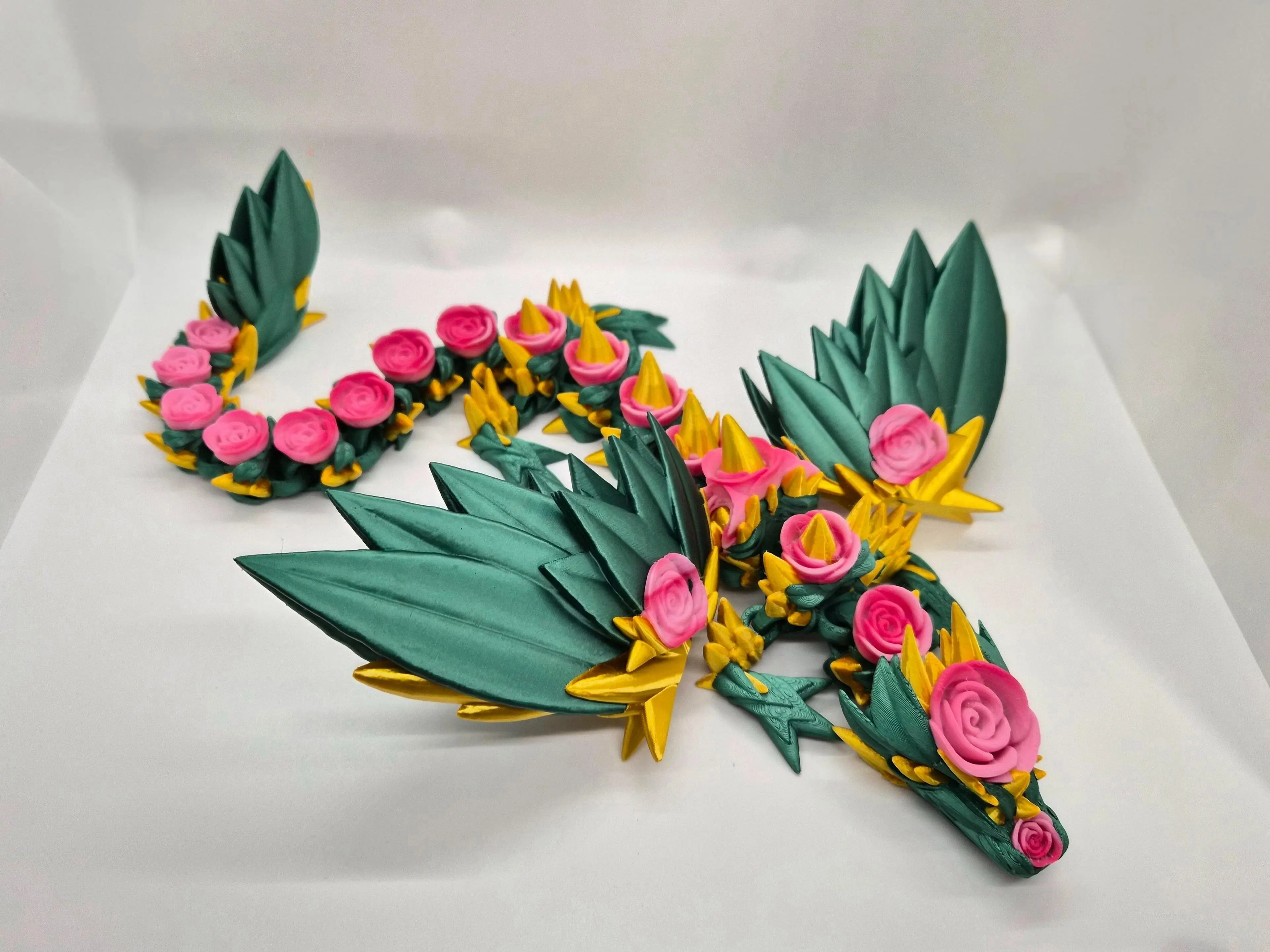 Articulated Winged Rose Dragon Fidget Toy Poseable Fantasy Dragon ...
