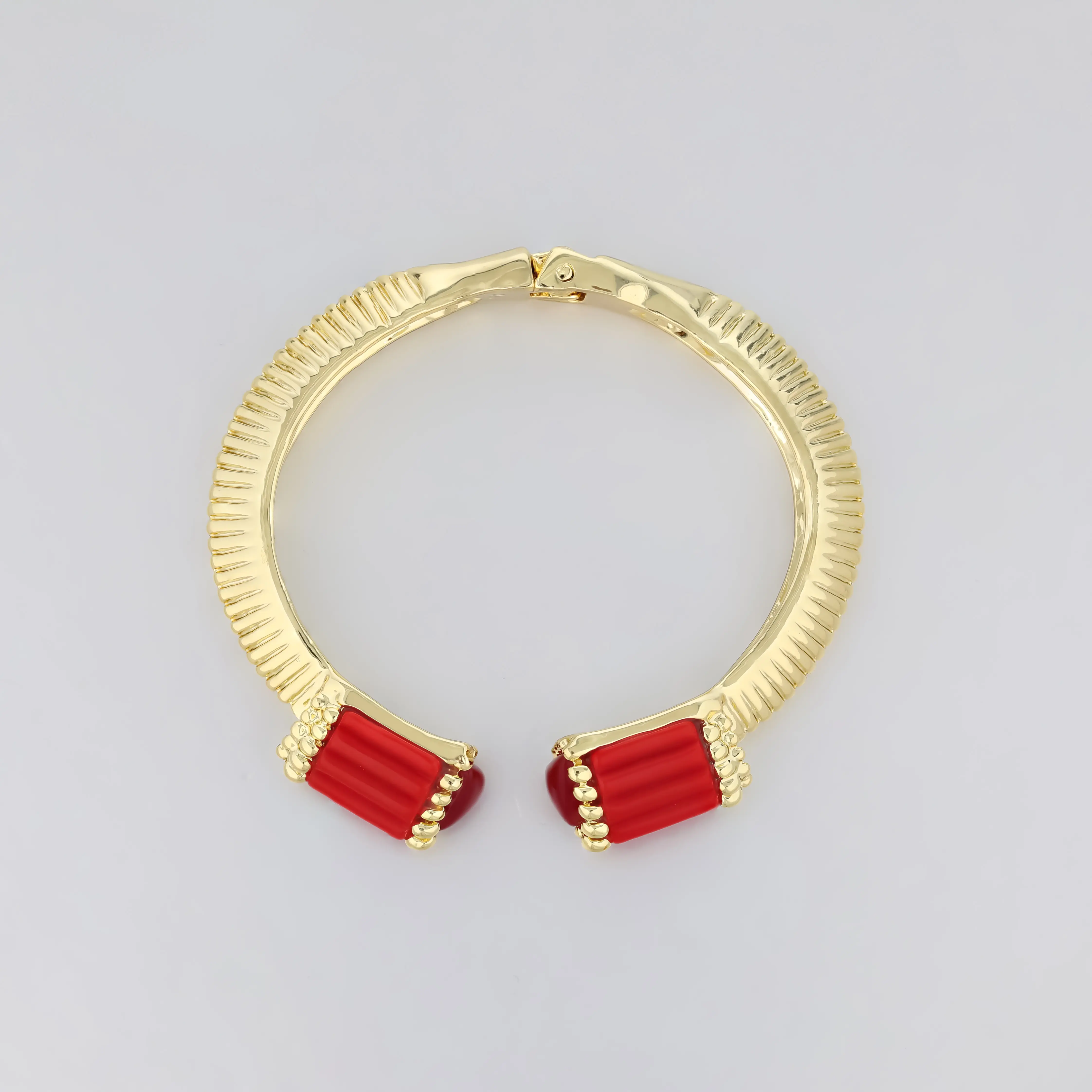 Aprilery Color Accent Textured Metal Cuff Bracelet – Bold Enamel-Inspired Open Bangle