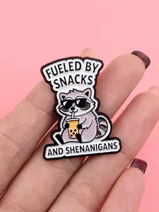 Adorable Raccoon Enamel Brooch, Zinc Alloy Unique Design Badge, Backpack Women's Accessory, Fashion Jewelry Gift, All Seasons