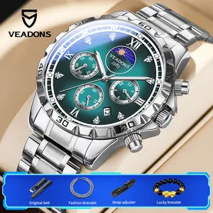 1 set of men's fashion business watches set: 41mm dial, fashion business design, 3-year warranty, glow-in-the-dark, waterproof, anti-bump, with 4 gifts, exquisite gift box