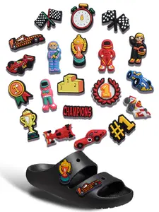 Upgrade Your Holey Shoes with Racing Shoe Buckles, 6/7/20 Piece Set, Checkered Flag, Trophy, Small Car, Ultimate Speed Aesthetics