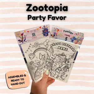 Personalized Zootopia Party Favor • Coloring Sticker Pack • Birthday Activity Set • Custom Goodie Bag • Printable or Assembled Option