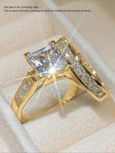 elegant artificial zircon decorated ring, elegant fashion rings, fashion accessories for women, trendy all-match & exquisite inlaid zircon jewelry for birthday gift