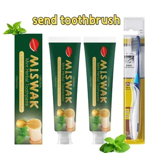 Herbal whitening toothpaste, includes a toothbrush as a free gift. Deep oral cleaning, teeth whitening—let your smile shine even brighter. Suitable for home and travel oral care; a toothbrush essential—gentle cleaning and fresh breath.