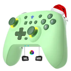 Controller for  2, Pro Controller for /OLED/Lite/PC with 7 Colors LED Light/3-level TURBO Adjustable,4-Speed Dual Vibration,Support Wake Up and Gyro Axis Motion