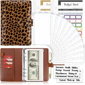 Budget Binder with Zipper Envelopes,  Organizer for , 28 count with Leopard Print Brown  Envelopes