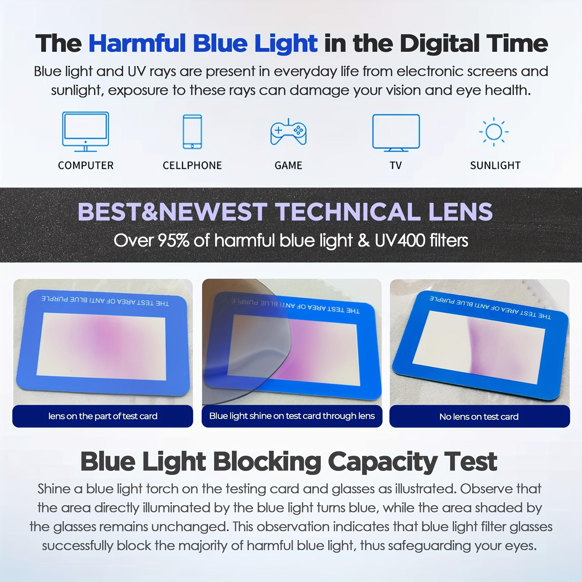 4-Pack Women's Blue Light Blocking Glasses - Anti- Round Face Eyewear Set, 4 Fashion Frame Colors | Internet Celebrity Style Windproof No-Makeup Essential