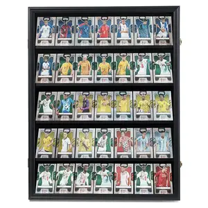 IHEIPYE 35 Baseball Card Display Case - Graded Sports Card Display Case - Wall Mount Lockable Trading Cards Frame with UV Protection Acrylic for Display Basketball Fooball Hockey Cards-Vertical displayframe