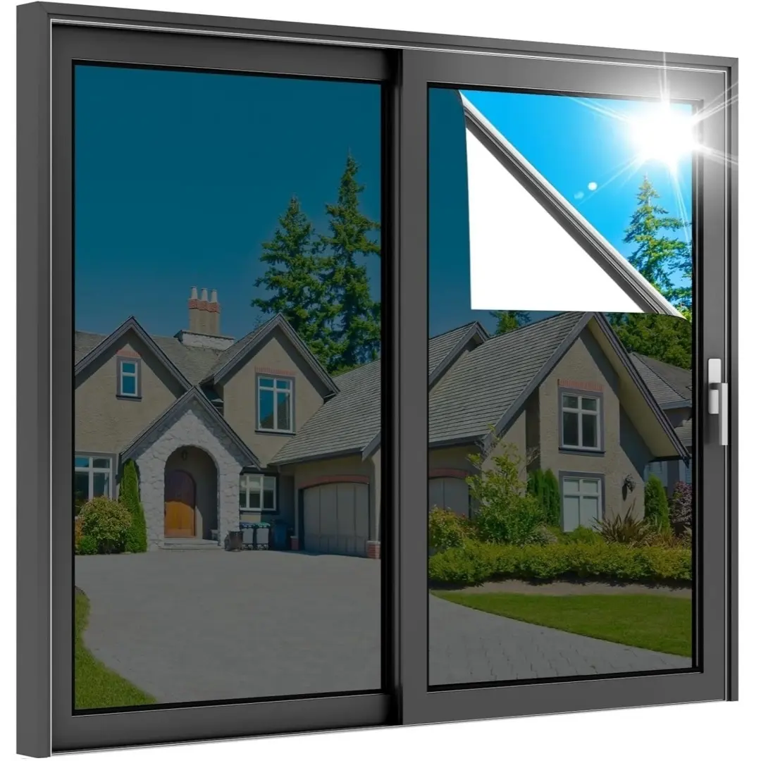 Window Glass Film, 1 Roll Heat Insulation Anti-peeping & Sunshade Window Film, Balcony Office One-way Perspective Sticker Film, Window Privacy Films, Privacy Film For Glass Windows