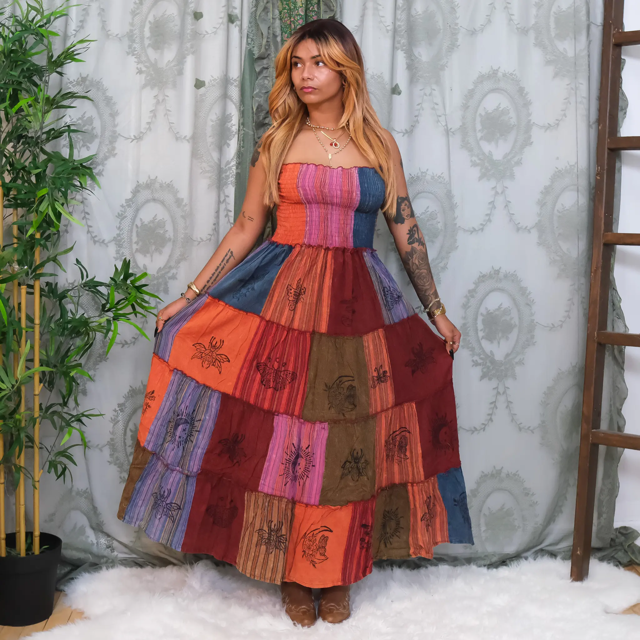 Boho Patchwork Multi Way Skirt Dress, Hippie Festival Maxi Dress, Handmade Cotton Gypsy Clothing, Convertible Long Summer Fairy core Outfit - TikTok Shop Boho Patchwork Multi Way Skirt Dress, Hippie Festival Maxi Dress, Handmade Cotton Gypsy Clothing, Convertible Long Summer Fairy core Outfit - TikTok Shop