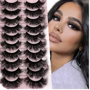 Human Hair Mink Eyelash Extensions - Fluffy Full Lashes for Natural Look - Makeup Eyelashes Extensions