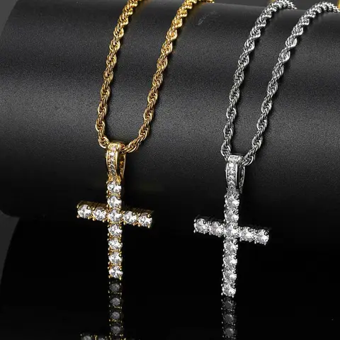 Hip Hop Twist and Rhinestone Necklace for Men and Women Christmas Gift for Gf and Bf