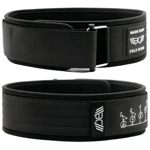 WARM BODY COLD MIND Black Nylon Weightlifting Belt 2.0 with Velcro Strap For Powerlifting, 7mm and 5mm variations, Functional Training, Gym training sessions, Back Support Belt, Lightweight Flexible Fit, Core Stability, Quick Adjust