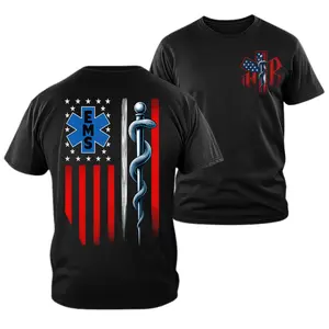 EMS Flag Shirt, Emergency Medical Services T Shirt, Star of Life EMT Tee, Paramedic Patriotic Shirt, First Responder EMS Gift
