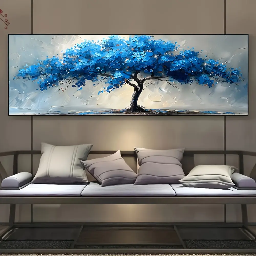 "Tree of Life" Artistic 1-Piece Geometric Tree Print - Wood-Framed Acrylic Finish Horizontal Wall Picture, Decor Inspo Home Decor for Living Room, Kitchen, Home Supplies