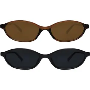 Retro Oval Sunglasses for Women Chic  Eye 90s Sunnies Lightweight Narrow Shades Trendy UV protection Sun Glasses