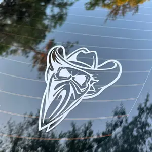 Cowboy Skull With Bandanna Window Decal
