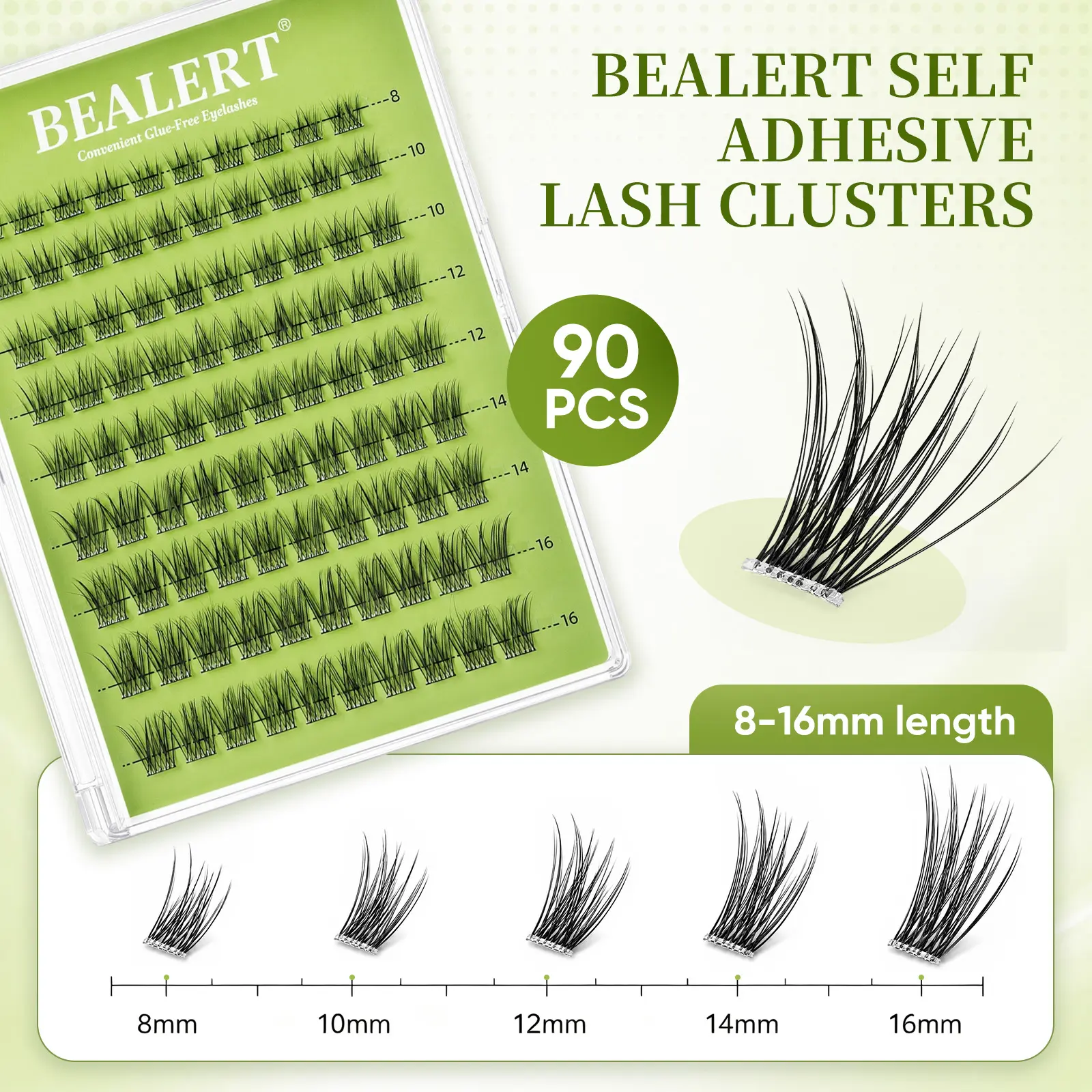 【No Glue Needed】Bealert natural cluster lashes Jelly Self-Adhesive Cluster Lashes Kit with Tweezers | 5-Min Salon Look, Beginner-Friendly cluster lashes waterproof extensions lash & lash cluster kit