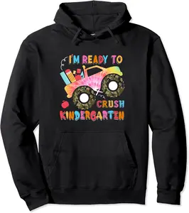 I'm Ready To Crush Kindergarten Monster Truck Boys First Day Pullover Hoodie - Margaritahe Shop 39B0B8HSJXXC