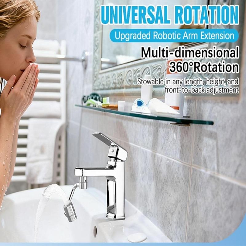 Upgraded Universal Sink Faucet Extender 1080° Rotating U Shaped 360° Aerator with Upward Facial Mist 4 Water Modes for Bathroom Kitchen