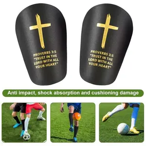 Mini Football Shin Guards Cross Pattern, Unisex Thick Sports Protection Gear, Durable Anti-Collision, Fits Calf, All Seasons, Football Equipment