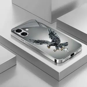 Suitable for [iPhone 16] Light luxury crystal eagle pattern and scorpion glass electroplated mobile phone case, exquisite and gorgeous 995