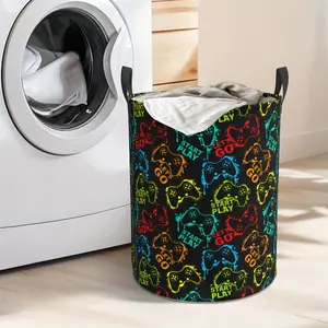 Color Game Machine Laundry Basket Funny Foldable Oxford Cloth Tote Bag Clothes Storage Bucket Toy Organizer For Bathroom Decor And Accessories, Bathroom Organizers And Storage, Room Decor, Laundry Hamper, Local Warehouse, Laundry Baskets
