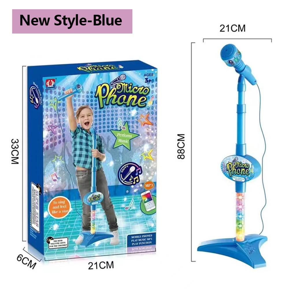 Kids Microphone with Stand Karaoke Song Music Instrument Toys Brain-Training Educational Toy Birthday Gift for Girl Boy