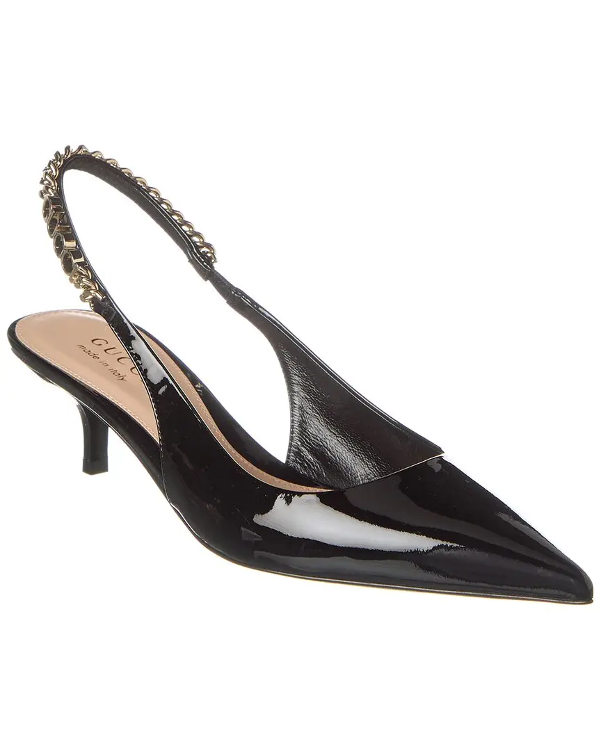 Gucci Signoria Patent Slingback Pump Gucci Signoria Patent Slingback Pump