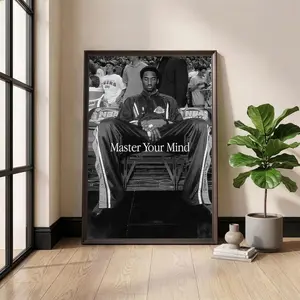 Kobe Bryant Poster, Master Your Mind Print, Motivational Sports Wall Art, Home Gym Print