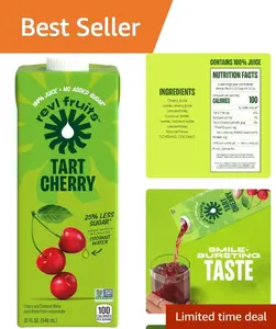 Tart Cherry Juice 100% - No Added Sugar, 32 fl oz Carton, Refreshing Taste