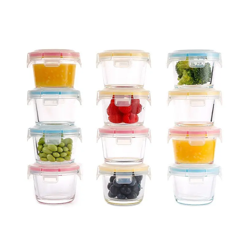 High Borosilicate Glass Food Storage Container, Leak-Proof, Microwave & Dishwasher Safe, Ideal for Snacks & Sauces, 1pc/3pcs Set, Preserving Containers