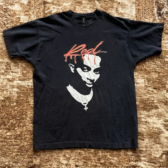 [ On Sale 55% ] Vintage Vamp Rapper T-Shirt Retro Dripping Red Gothic Graphic Tee Heavy Cotton Atlanta Hip Hop Opium Style Concert Outfits Gift for Fans