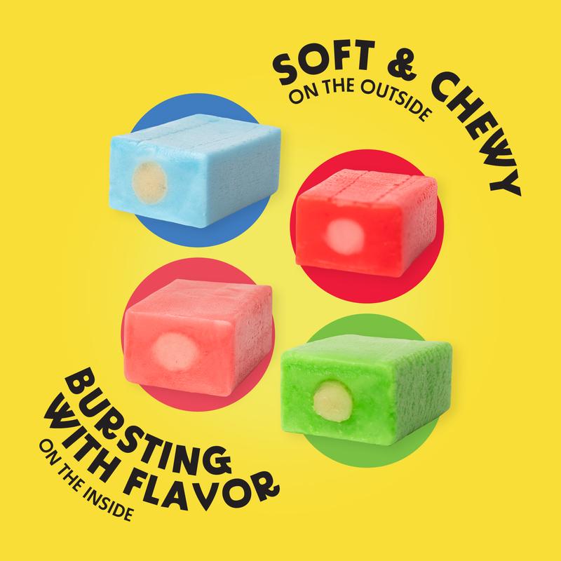 Sweet Dreams Center Filled Soft Chewy Candy Individually Wrapped, Gluten-Free Candies, Bulk Fruit Chews - Variety Pack 3 Sticks Per Bag, 8 Pieces Per Stick