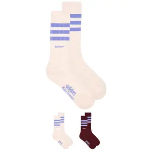 adidas by Wales Bonner 3s Sock in Maroon & Wonqua