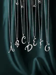 26 Letter Design Pendant Necklace, Rhinestone Decor Necklace for Women for Gift, Fashion All-match Letters Necklace for Daily Wear, Necklace Initial