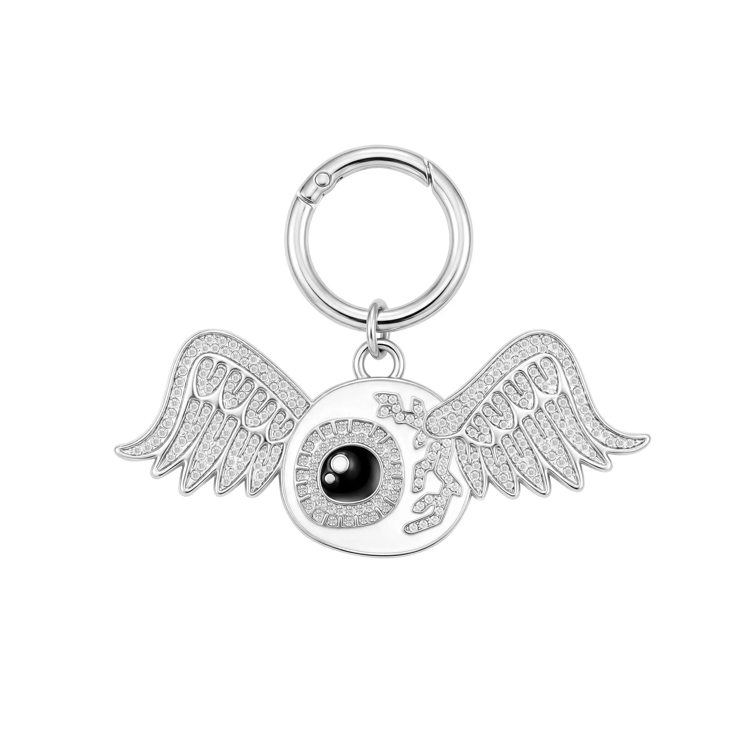 FLYING EYE KEYCHAIN - CLEAR RHINESTONES