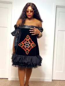 Classic and Elegant Hand-Embroidery Toghu Dress - African Traditional Wear for Women - Cameroonian Cultural Outfit - Bamenda Elegant Dress