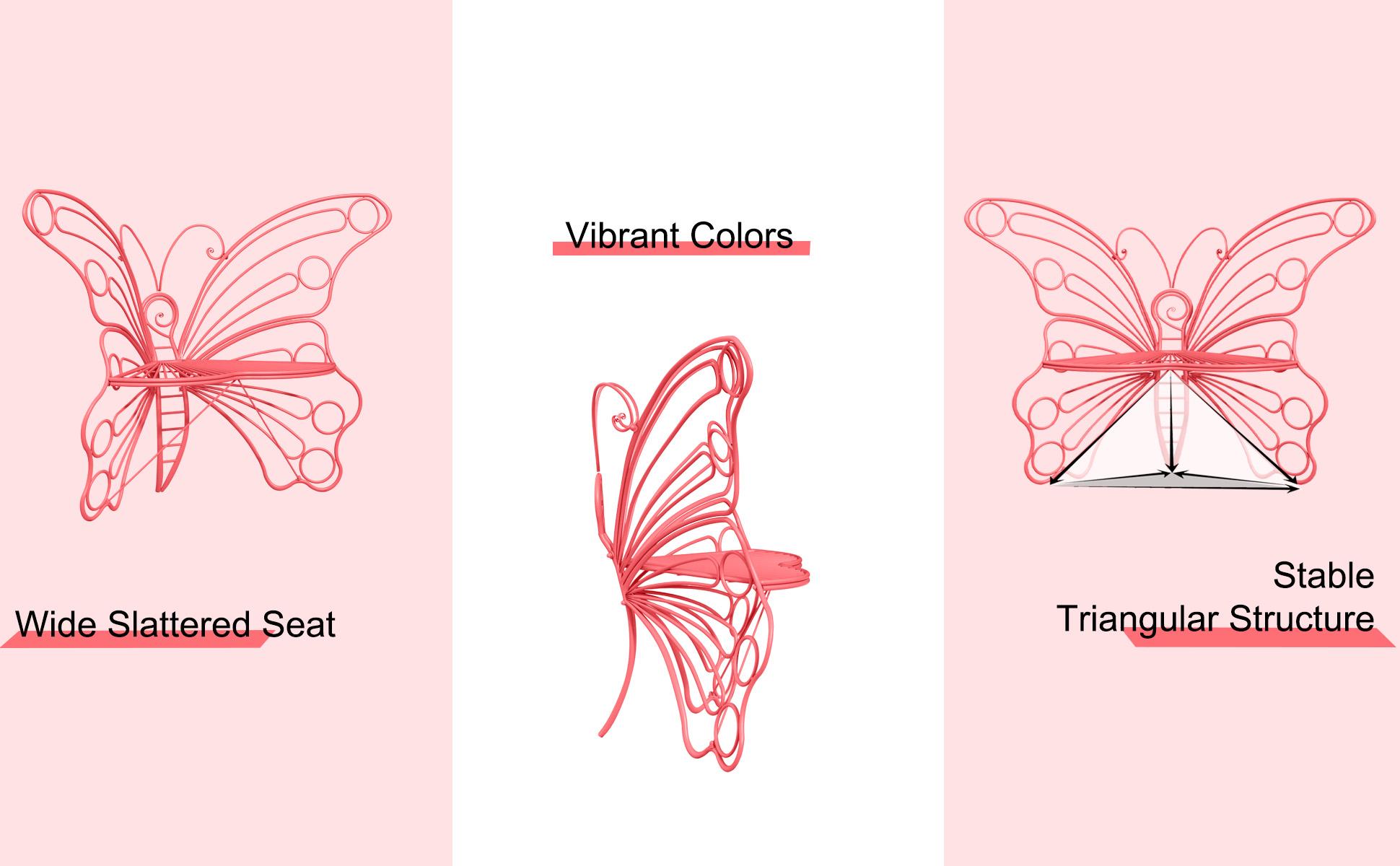 [Summer Vibes]HLR，Outdoor Metal Butterfly Chairs, Y2K Aesthetic, Boho & Cottagecore Style, Seating for Patio, Garden, Backyard, Cute & Sturdy for Plant Lovers, Families, Teens tiktokshopspringglowup,summerwins summerwins
