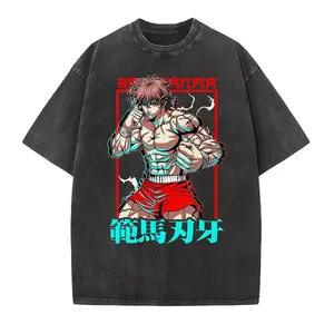 Baki Hanma Washed Oversized Tee - Baki The Grappler Anime Streetwear